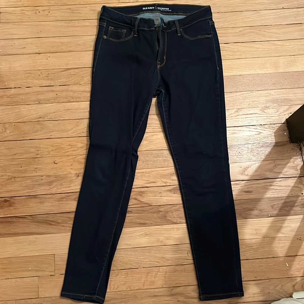 Dark stretch straight leg jeans size 8
